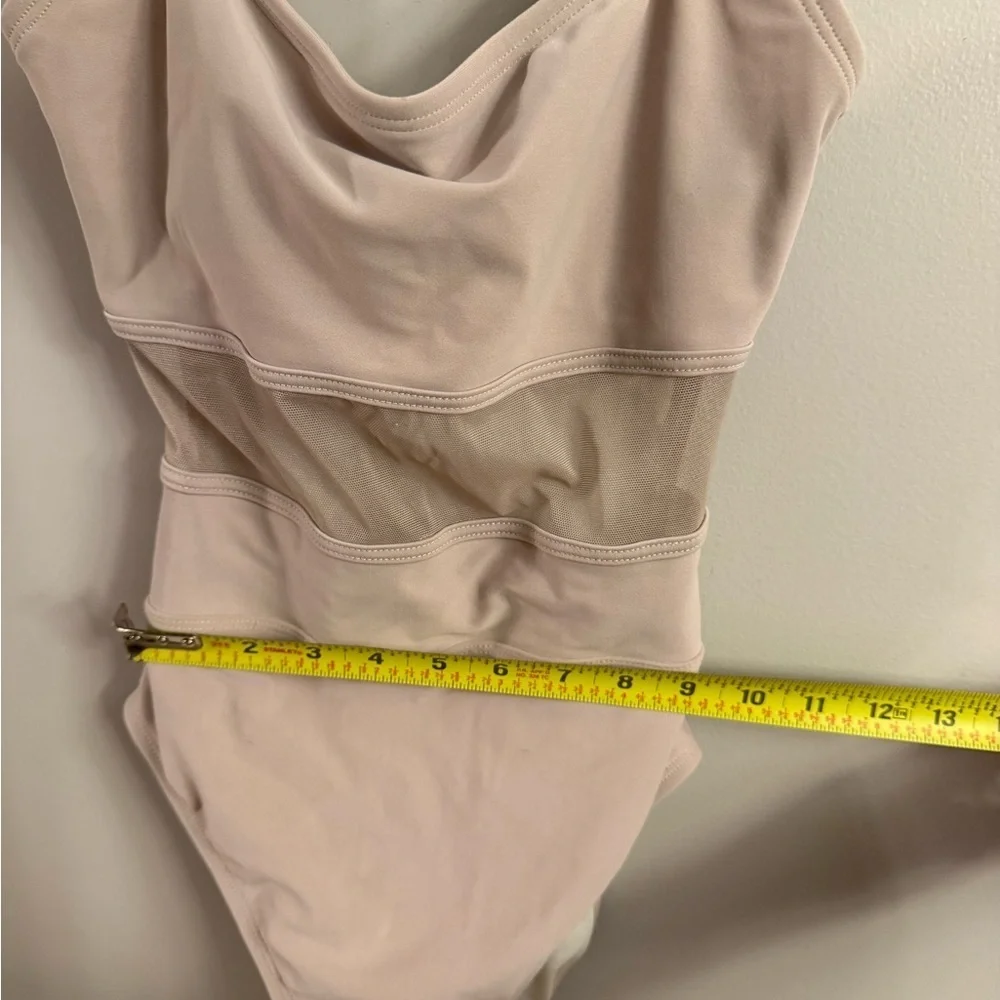 Anne Cole Collection Mesh Waist One-Piece Swimsuit – Nude/Beige